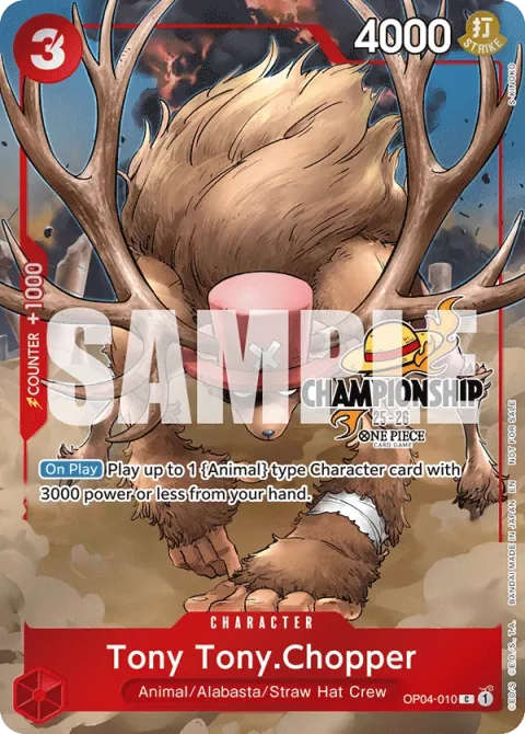 Carte One Piece Tony Tony.Chopper OP04-010 · parallèle 2, extension Cartes promo