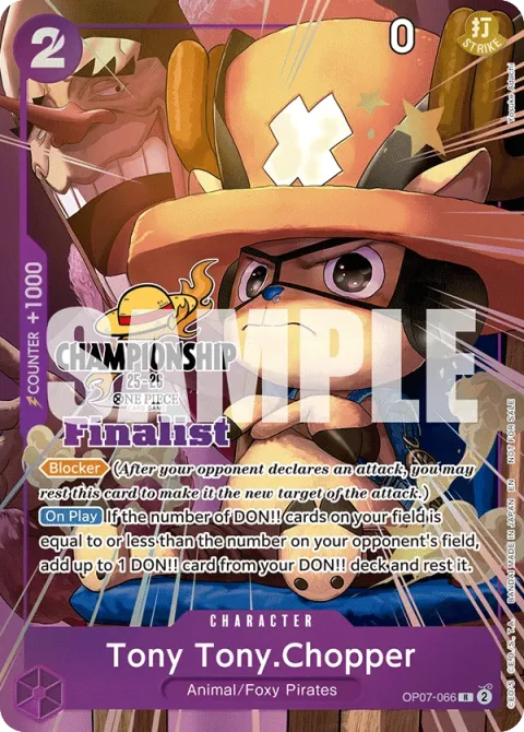 Carte One Piece Tony Tony.Chopper OP07-066 · parallèle 2, extension Cartes promo