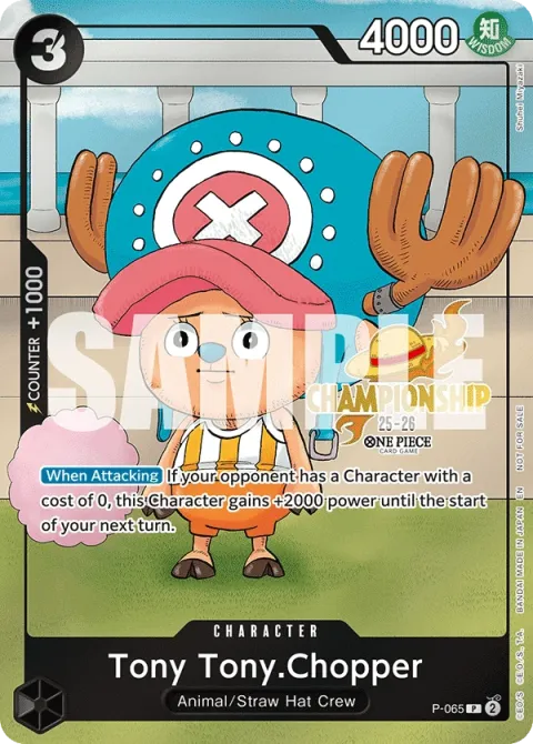Carte One Piece Tony Tony.Chopper P-065 · parallèle, extension Cartes promo