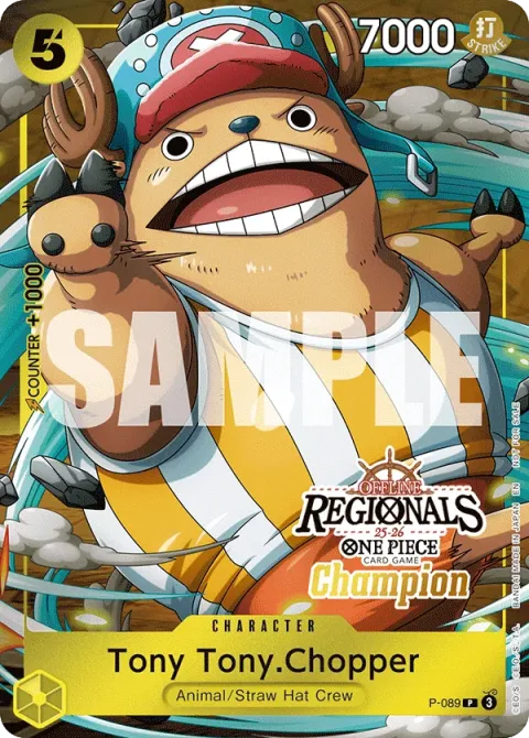 Carte One Piece Tony Tony.Chopper P-089 · parallèle 2, extension Cartes promo