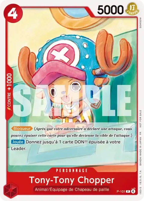 Carte One Piece Tony-Tony Chopper P-101 · parallèle, extension Cartes promo
