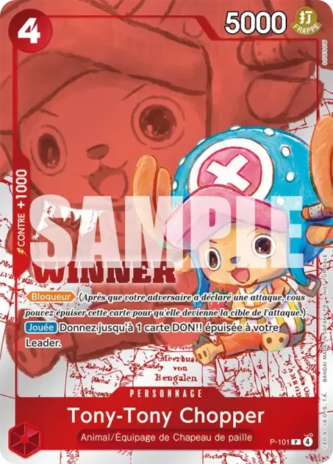 Carte One Piece Tony-Tony Chopper P-101 · parallèle 2, extension Cartes promo