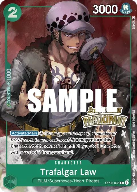 Carte One Piece Trafalgar Law OP02-035 · parallèle, extension Cartes promo