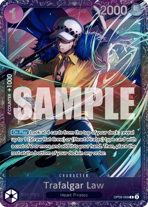 Carte One Piece Trafalgar Law OP09-069 · parallèle 2, extension Cartes promo