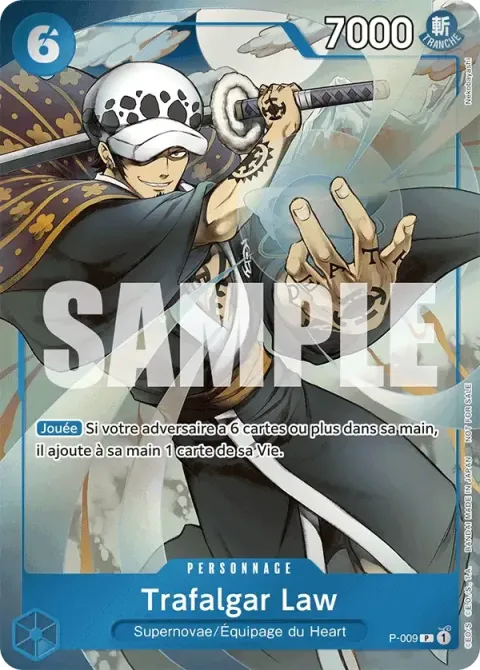 Carte One Piece Trafalgar Law P-009, extension Cartes promo