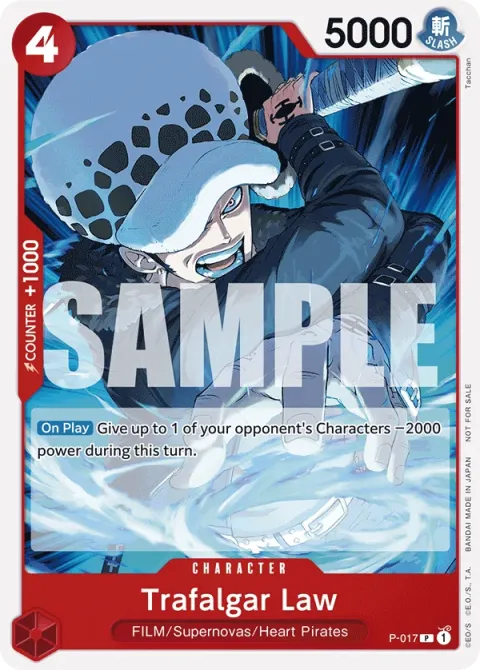 Carte One Piece Trafalgar Law P-017 · parallèle, extension Cartes promo