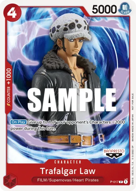 Carte One Piece Trafalgar Law P-017, extension Cartes promo