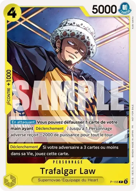 Carte One Piece Trafalgar Law P-155, extension Cartes promo