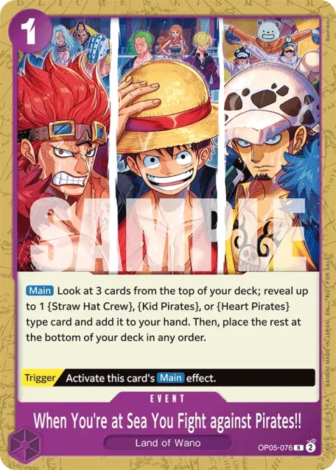 Carte One Piece When You’re at Sea You Fight against Pirates!! OP05-076 · parallèle 4, extension Cartes promo