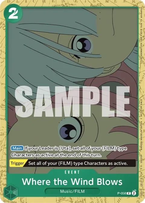 Carte One Piece Where the Wind Blows P-058, extension Cartes promo