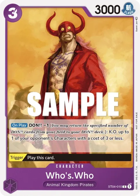 Carte One Piece Who’s.Who ST04-010 · parallèle, extension Cartes promo