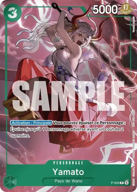 Carte One Piece Yamato P-008, extension Cartes promo