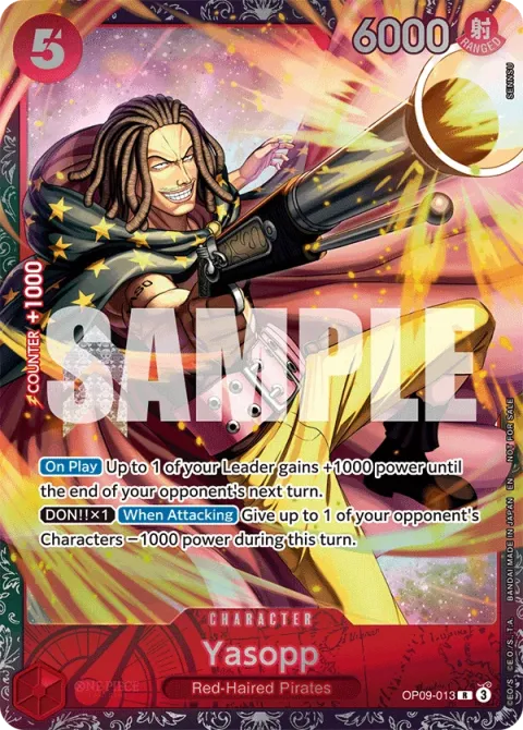 Carte One Piece Yasopp OP09-013 · parallèle, extension Cartes promo