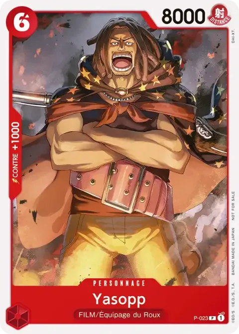 Carte One Piece Yasopp P-023 · parallèle, extension Cartes promo