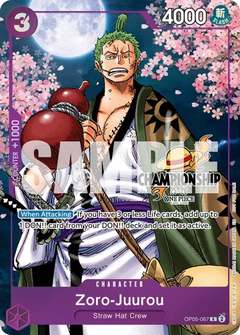 Carte One Piece Zoro-Juurou OP05-067 · parallèle 6, extension Cartes promo