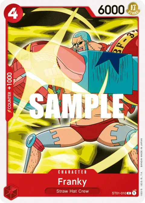 Carte One Piece Franky ST01-010, extension Deck Straw Hat Crew (sortie anglaise)