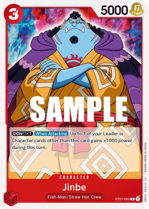 Carte One Piece Jinbe ST01-005, extension Deck Straw Hat Crew (sortie anglaise)