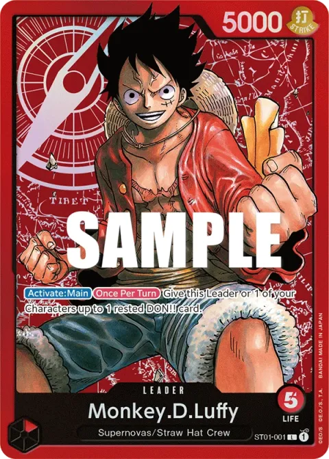 Carte One Piece Monkey.D.Luffy ST01-001, extension Deck Straw Hat Crew (sortie anglaise)