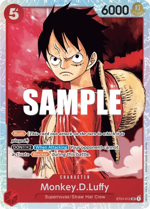 Carte One Piece Monkey.D.Luffy ST01-012, extension Deck Straw Hat Crew (sortie anglaise)