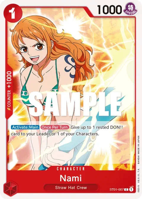 Carte One Piece Nami ST01-007, extension Deck Straw Hat Crew (sortie anglaise)