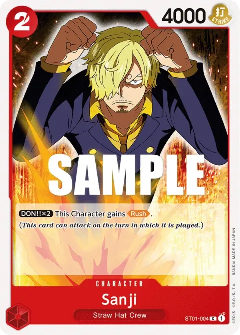 Carte One Piece Sanji ST01-004, extension Deck Straw Hat Crew (sortie anglaise)