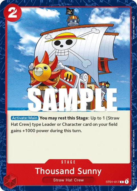 Carte One Piece Thousand Sunny ST01-017, extension Deck Straw Hat Crew (sortie anglaise)