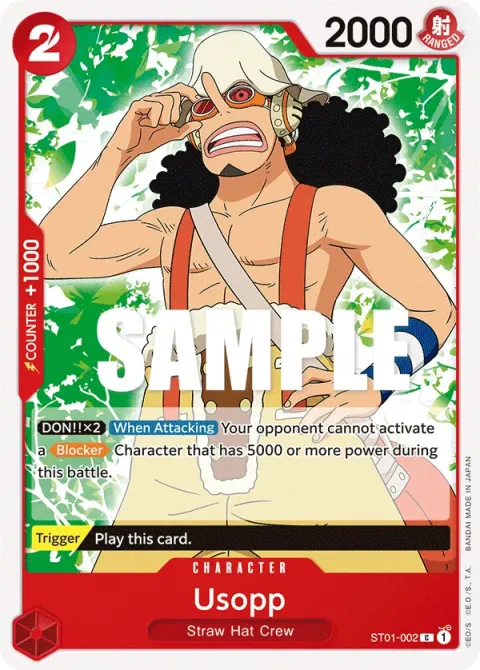 Carte One Piece Usopp ST01-002, extension Deck Straw Hat Crew (sortie anglaise)