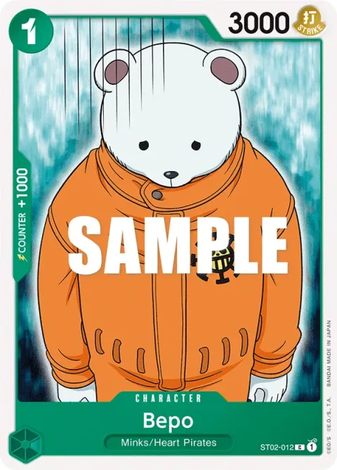 Carte One Piece Bepo ST02-012, extension Deck Worst Generation (sortie anglaise)