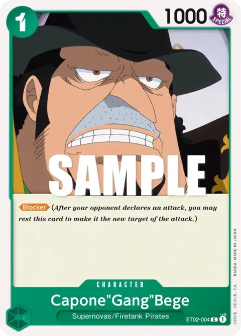 Carte One Piece Capone »Gang »Bege ST02-004, extension Deck Worst Generation (sortie anglaise)