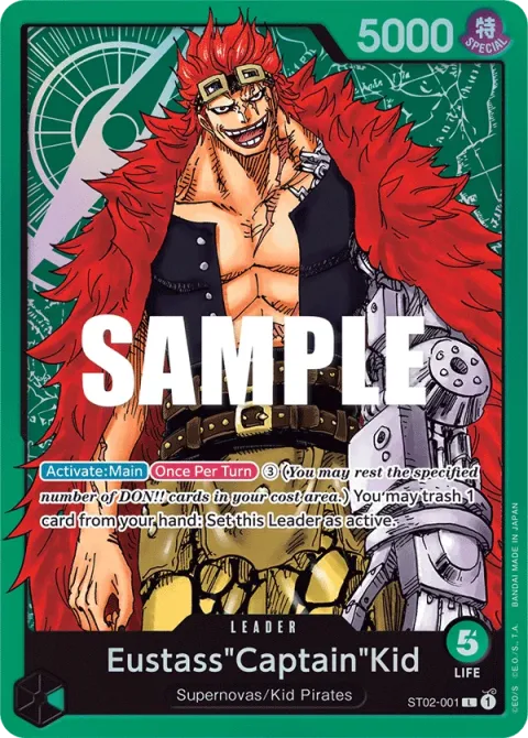 Carte One Piece Eustass »Captain »Kid ST02-001, extension Deck Worst Generation (sortie anglaise)