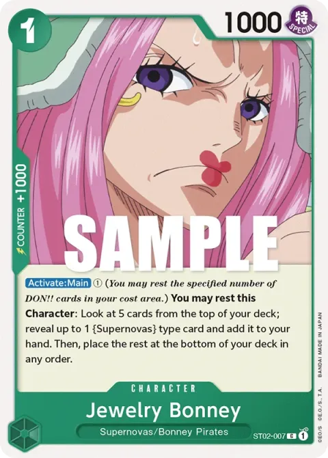 Carte One Piece Jewelry Bonney ST02-007, extension Deck Worst Generation (sortie anglaise)