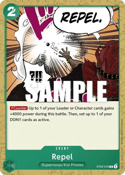 Carte One Piece Repel ST02-016, extension Deck Worst Generation (sortie anglaise)