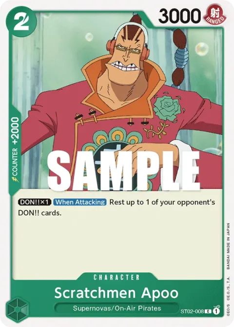 Carte One Piece Scratchmen Apoo ST02-008, extension Deck Worst Generation (sortie anglaise)