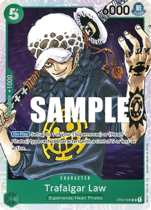 Carte One Piece Trafalgar Law ST02-009, extension Deck Worst Generation (sortie anglaise)