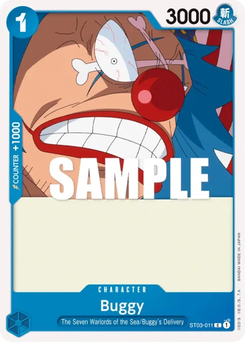 Carte One Piece Buggy ST03-011, extension Deck The Seven Warlords of the Sea (sortie anglaise)