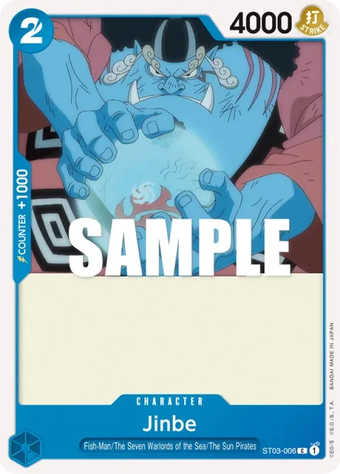 Carte One Piece Jinbe ST03-006, extension Deck The Seven Warlords of the Sea (sortie anglaise)