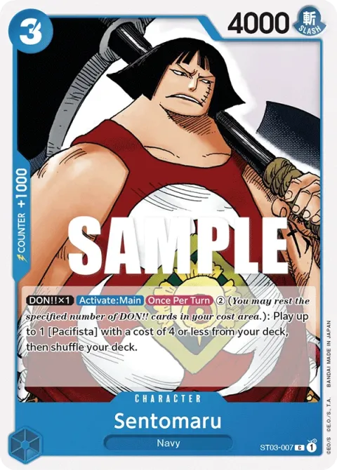 Carte One Piece Sentomaru ST03-007, extension Deck The Seven Warlords of the Sea (sortie anglaise)