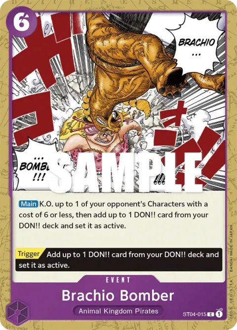 Carte One Piece Brachio Bomber ST04-015, extension Deck Animal Kingdom Pirates (sortie anglaise)