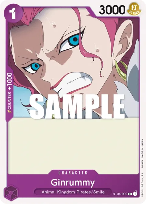 Carte One Piece Ginrummy ST04-009, extension Deck Animal Kingdom Pirates (sortie anglaise)