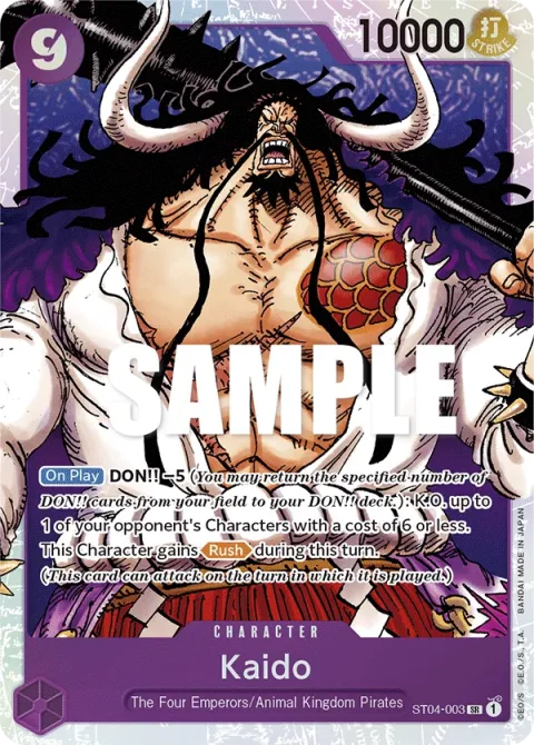 Carte One Piece Kaido ST04-003, extension Deck Animal Kingdom Pirates (sortie anglaise)