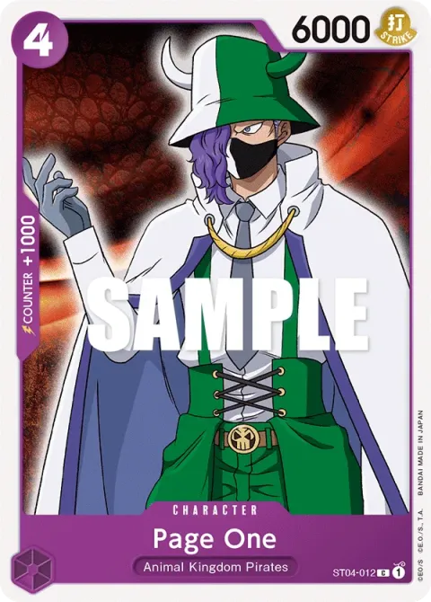 Carte One Piece Page One ST04-012, extension Deck Animal Kingdom Pirates (sortie anglaise)