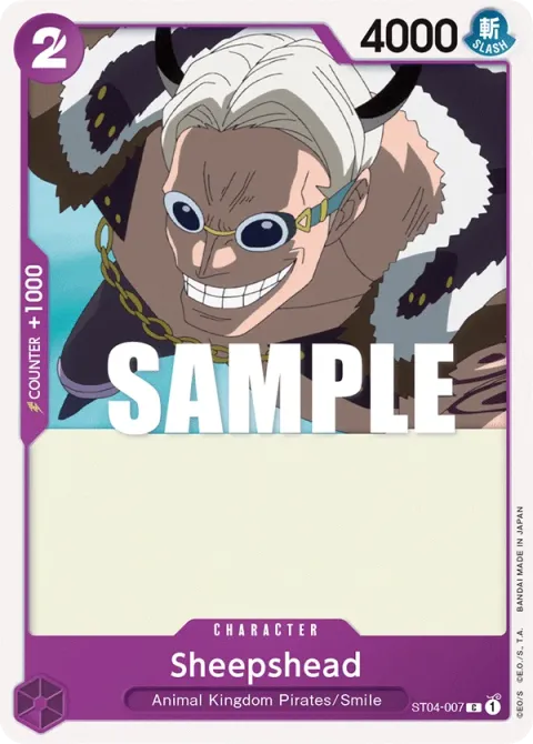 Carte One Piece Sheepshead ST04-007, extension Deck Animal Kingdom Pirates (sortie anglaise)