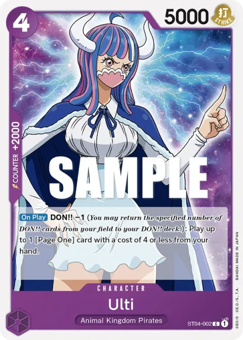 Carte One Piece Ulti ST04-002, extension Deck Animal Kingdom Pirates (sortie anglaise)