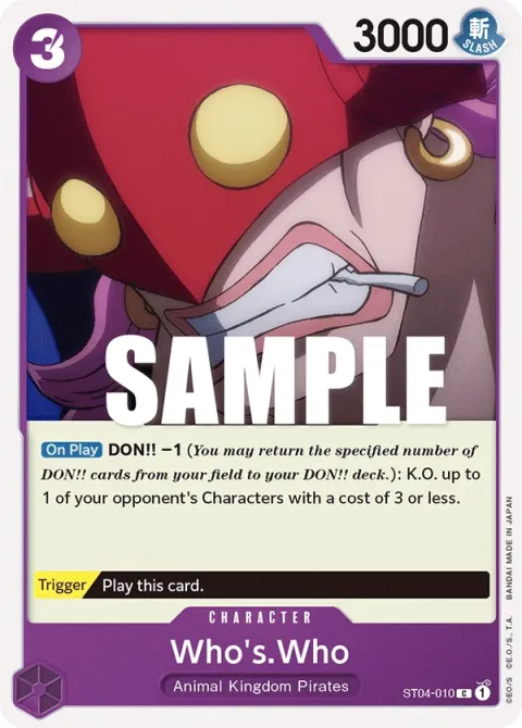 Carte One Piece Who’s.Who ST04-010, extension Deck Animal Kingdom Pirates (sortie anglaise)