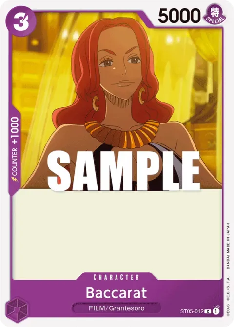 Carte One Piece Baccarat ST05-012, extension Deck ONE PIECE FILM edition (sortie anglaise)