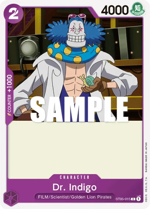 Carte One Piece Dr. Indigo ST05-015, extension Deck ONE PIECE FILM edition (sortie anglaise)