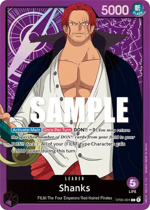Carte One Piece Shanks ST05-001, extension Deck ONE PIECE FILM edition (sortie anglaise)