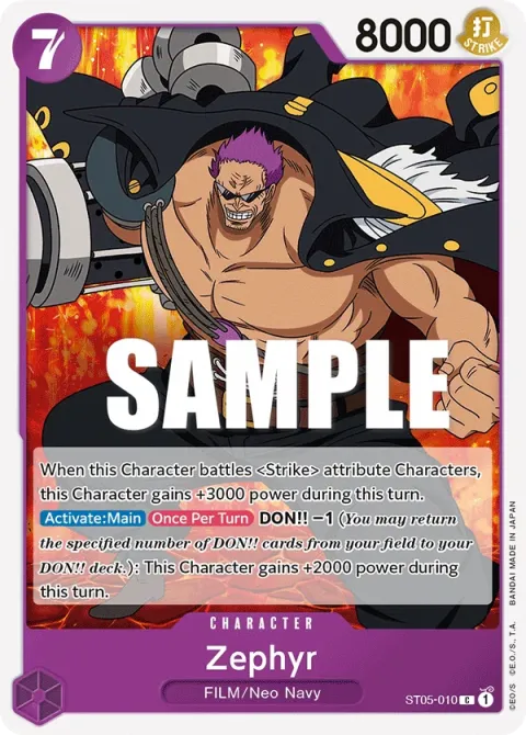 Carte One Piece Zephyr ST05-010, extension Deck ONE PIECE FILM edition (sortie anglaise)