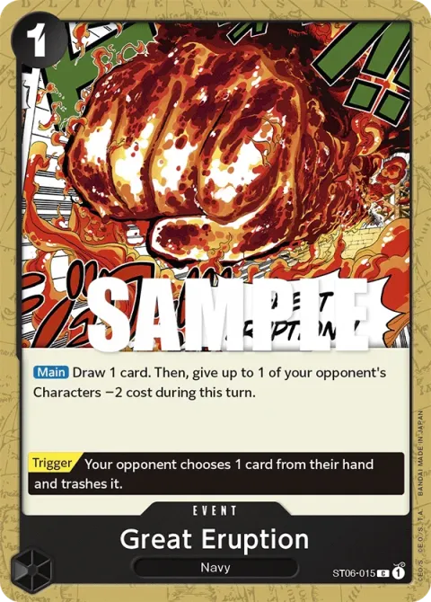 Carte One Piece Great Eruption ST06-015, extension Deck Absolute Justice (sortie anglaise)