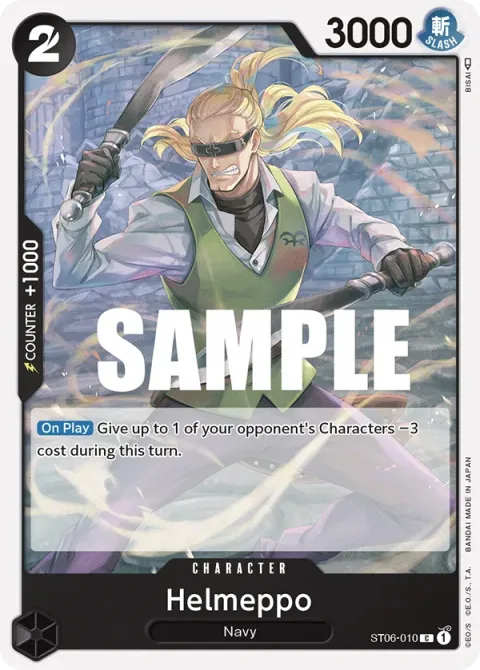 Carte One Piece Helmeppo ST06-010, extension Deck Absolute Justice (sortie anglaise)